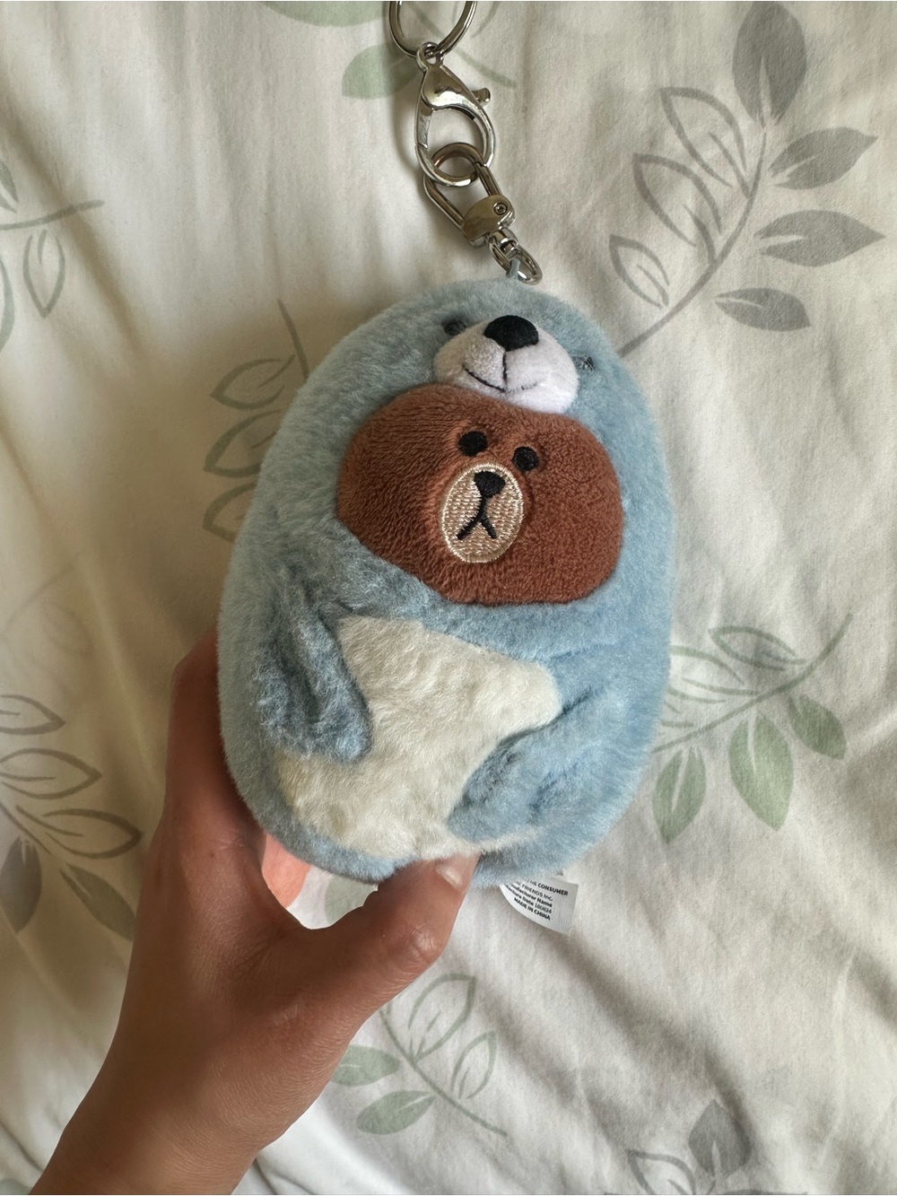 Authentic LINE FRIENDS Brown Bear in Sea Otter Plush Keychain